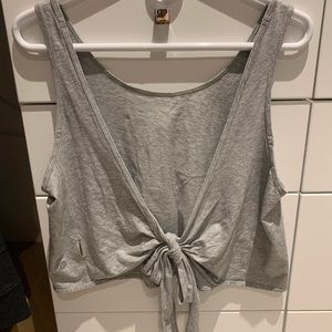 Light grey size 12 lululemon tie back cropped tank top, perfect condition